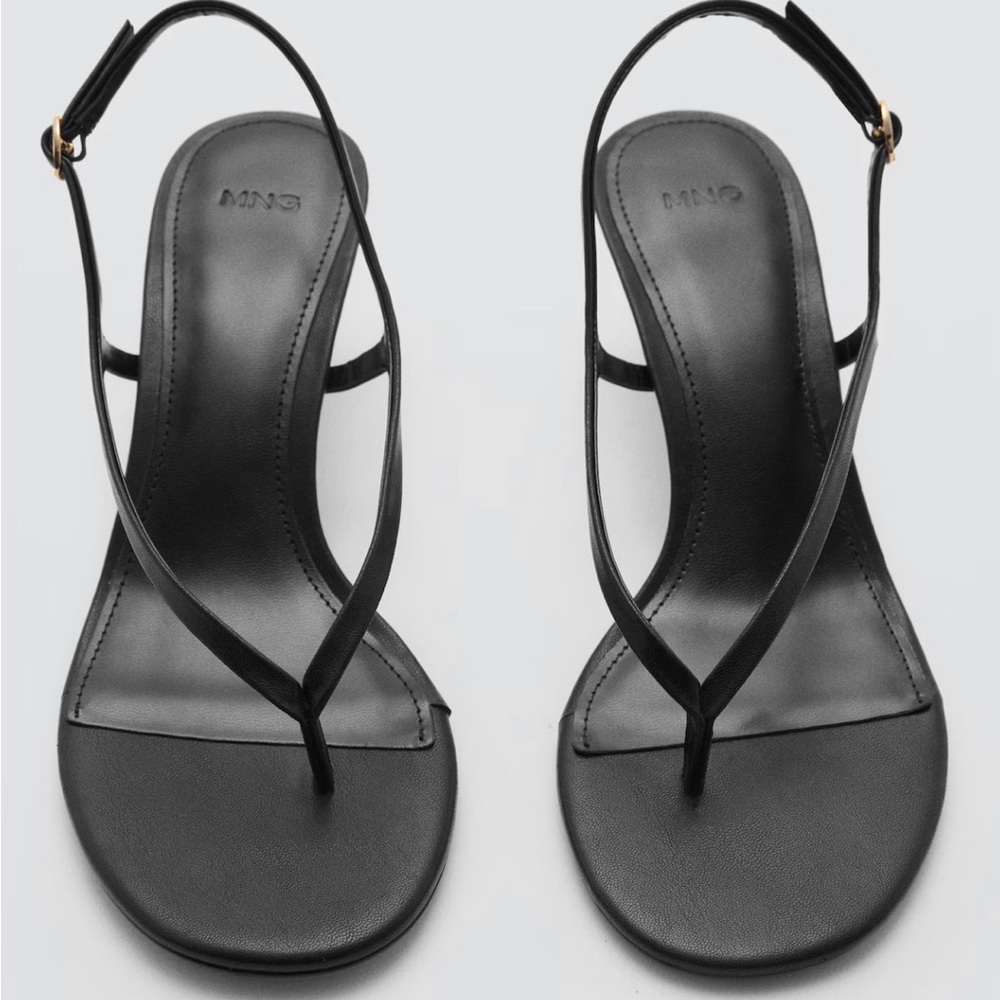 Mango Kitten Heel Thong Sandals